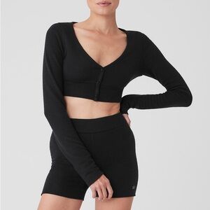 ALO Yoga Alolux Cropped Me Time Cardigan